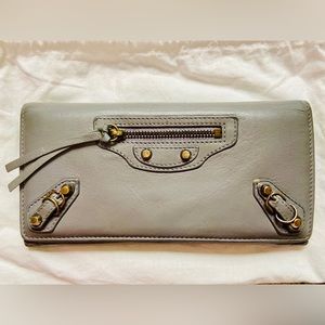 BALENCIAGA Papier Classic Continental Money Wallet: Gray (Authentic)